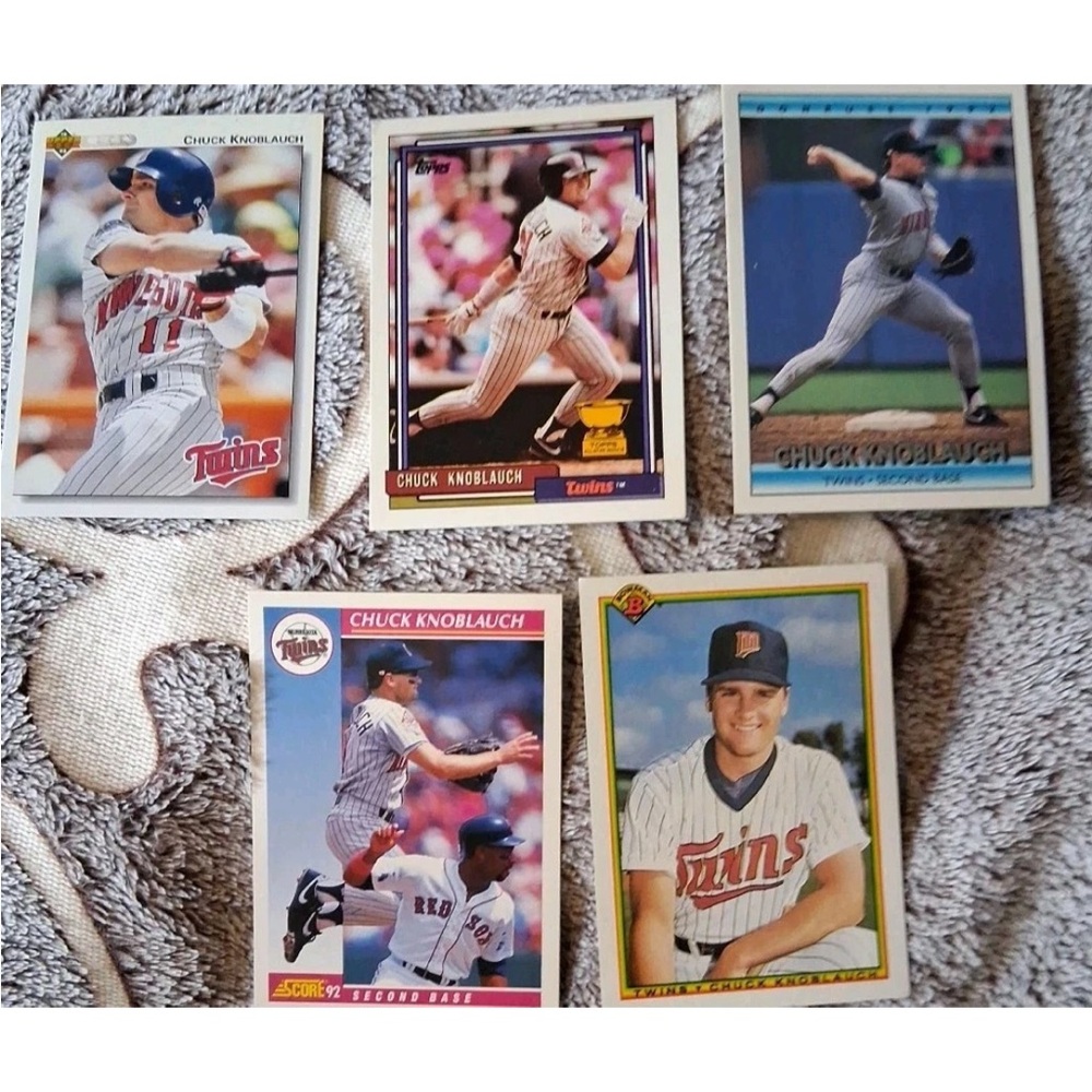 Chuck Knoblauch Set Of 5 Baseball  Cards vintage
